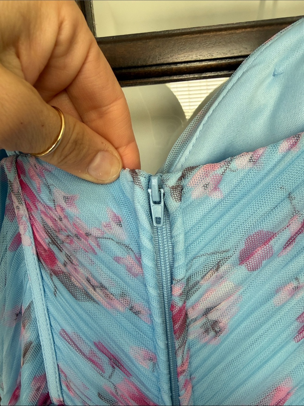 NWT B. Smart Light Blue Pink Tulle Tiered Ruffle Maxi Dress, Prom, Wedding Guest - Picture 6 of 7